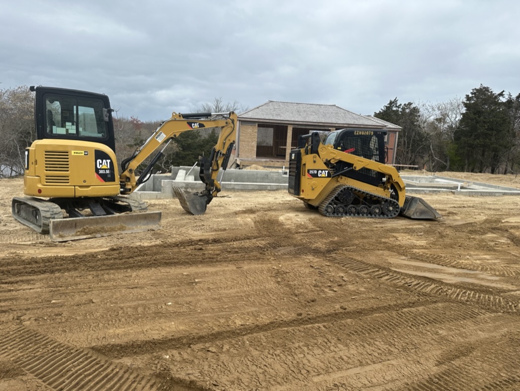 CAT excavators on Nantucket construction site