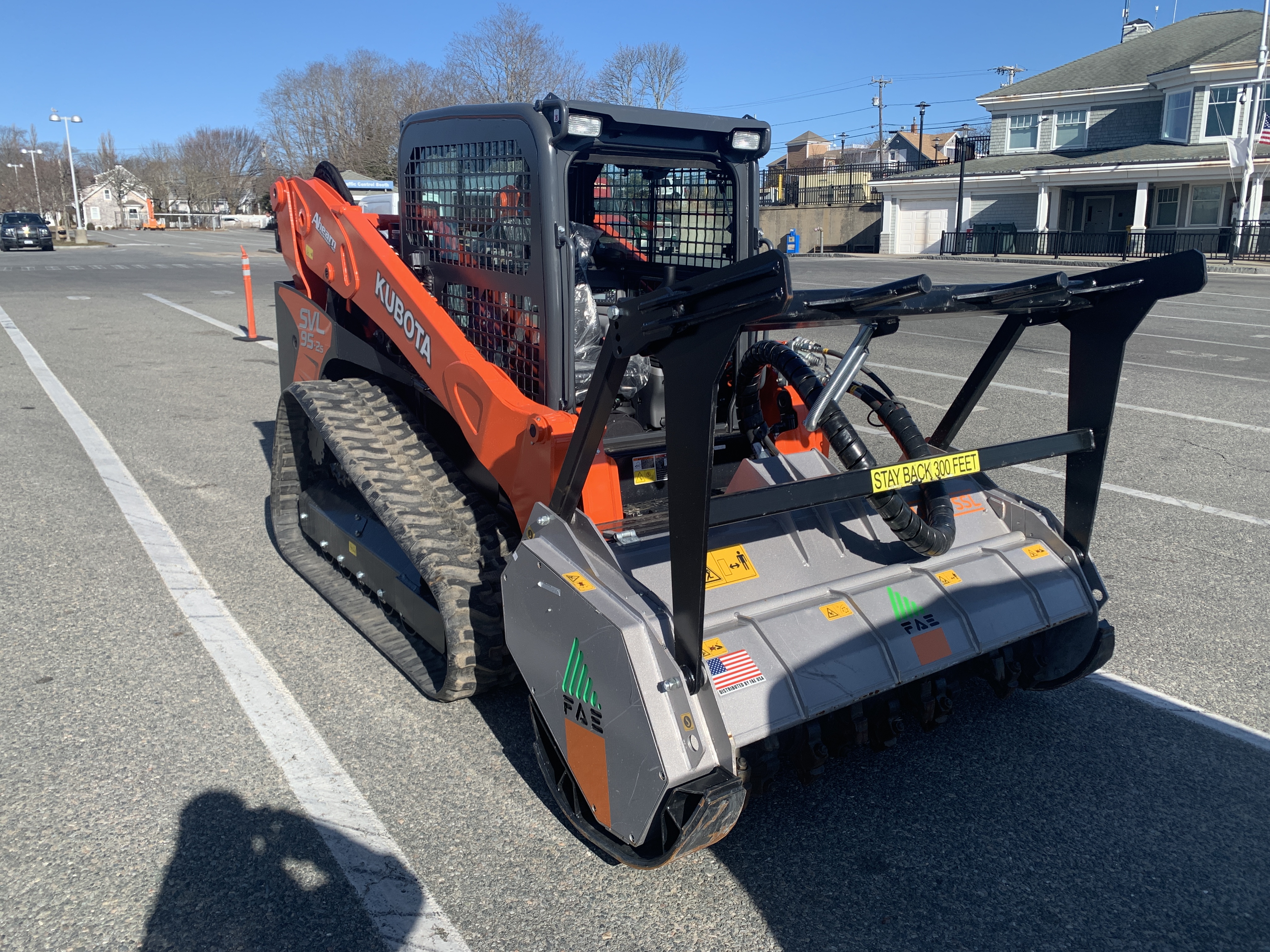 Kubota skid steer with forestry mulcher