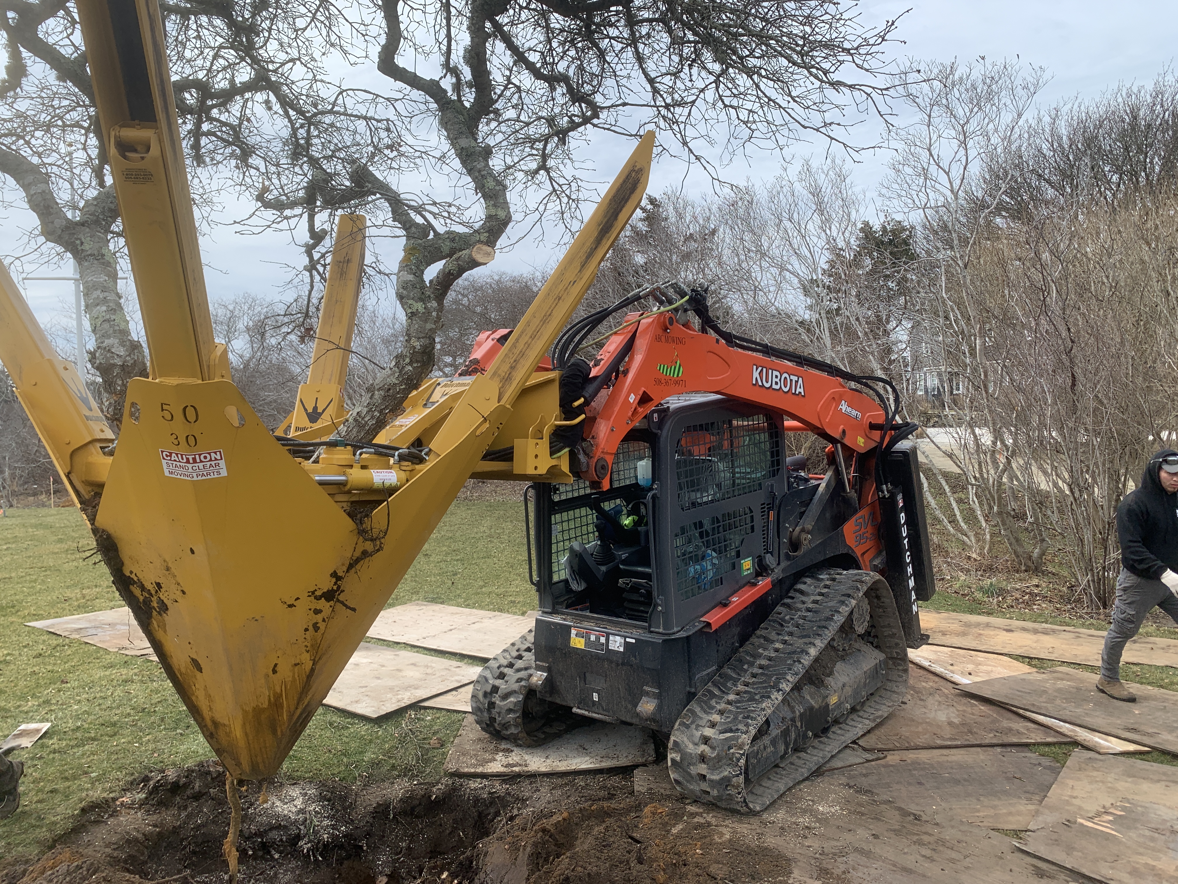 Tree spade transplanting on Nantucket